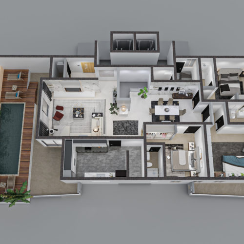 3 bedroom penthouse floor plan