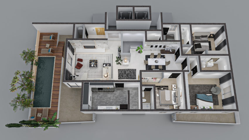3 bedroom penthouse floor plan